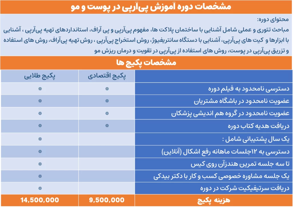 آموزش پی ارپی پوست و مو